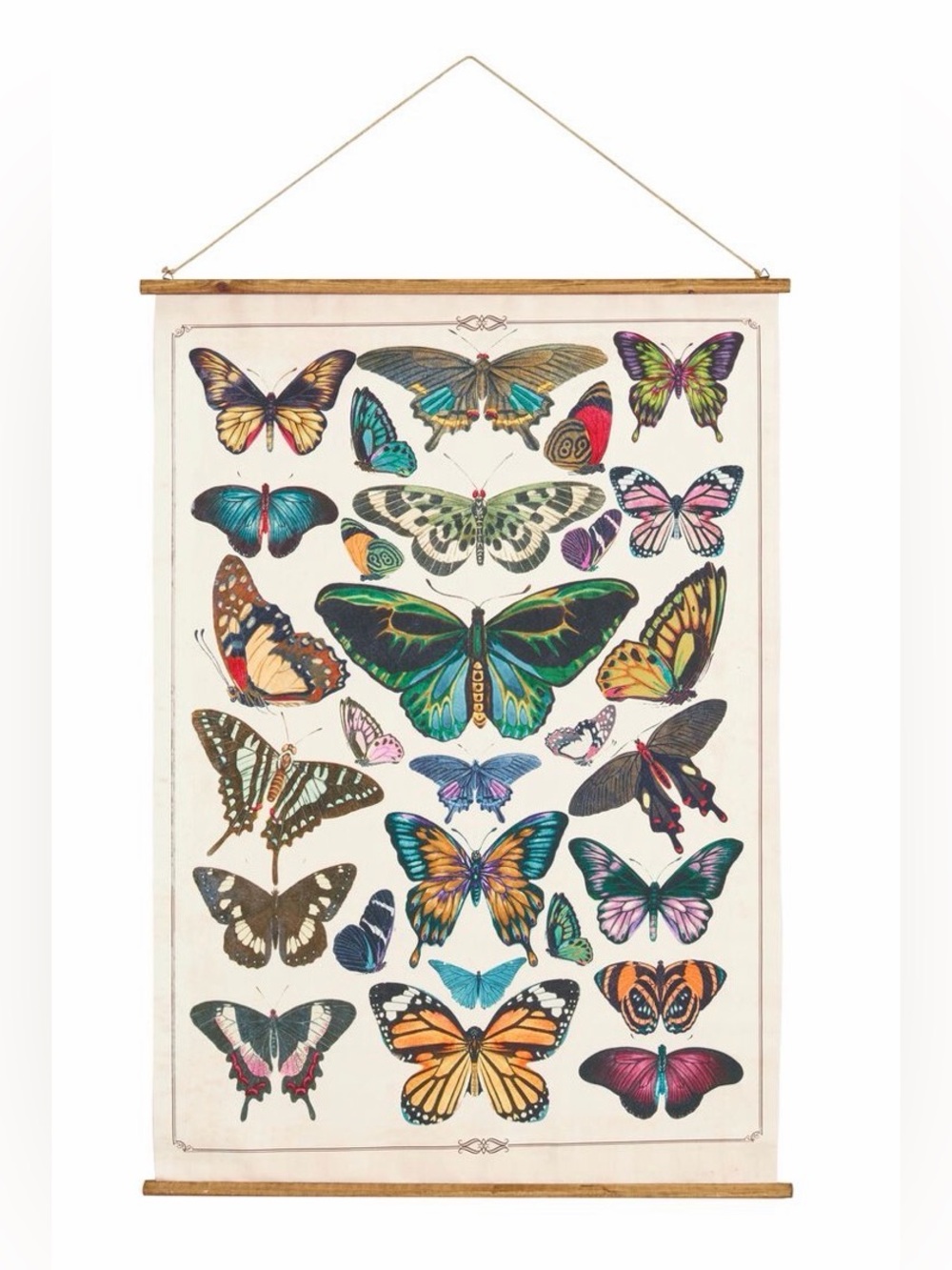 World Market Butterfly Linen Scroll Wall Hanging